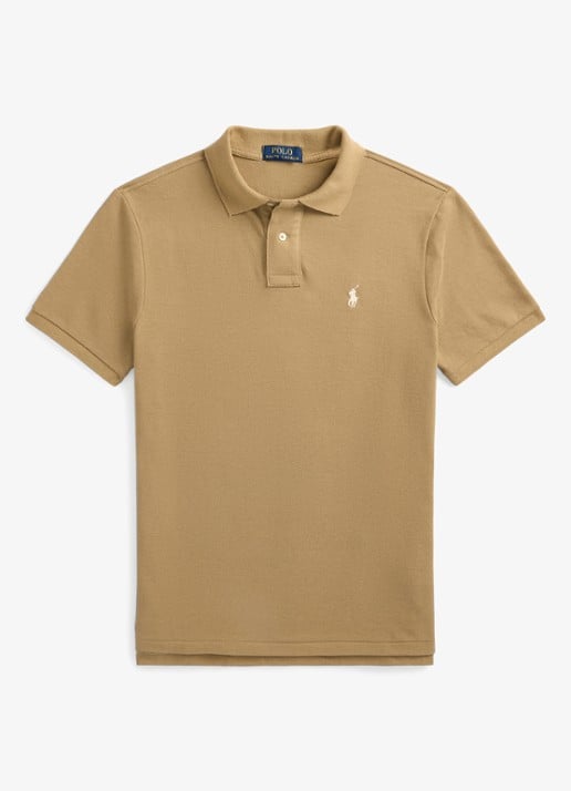 Ralph Lauren Het iconische mesh Polo-shirt - voorkant 4 cafe tan / bruin