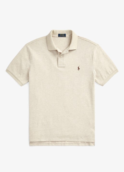 Ralph Lauren Het iconische mesh Polo-shirt - voorkant 4 beige