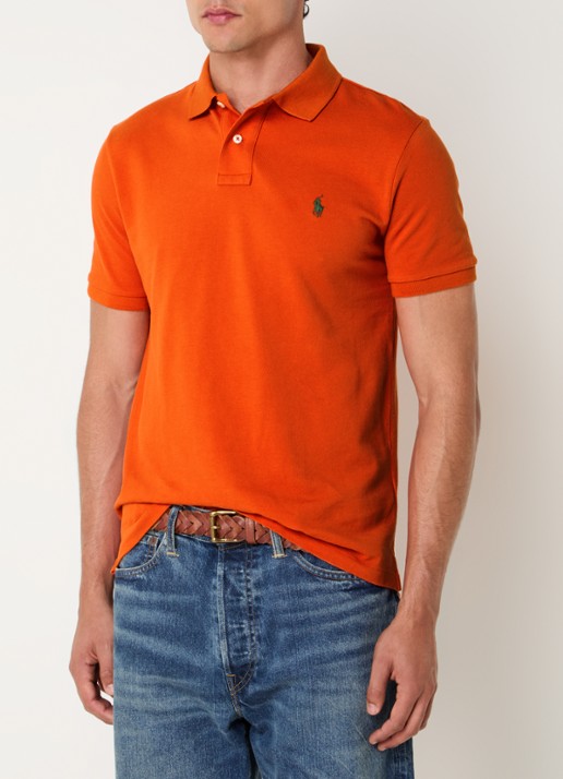 Ralph Lauren Het iconische mesh Polo-shirt - detail college orange / oranje