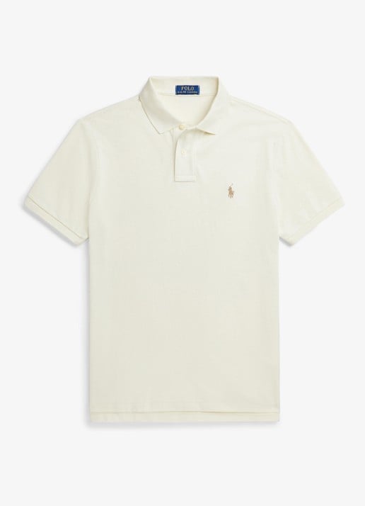 Ralph Lauren Het iconische mesh Polo-shirt - voorkant parchment cream / beige