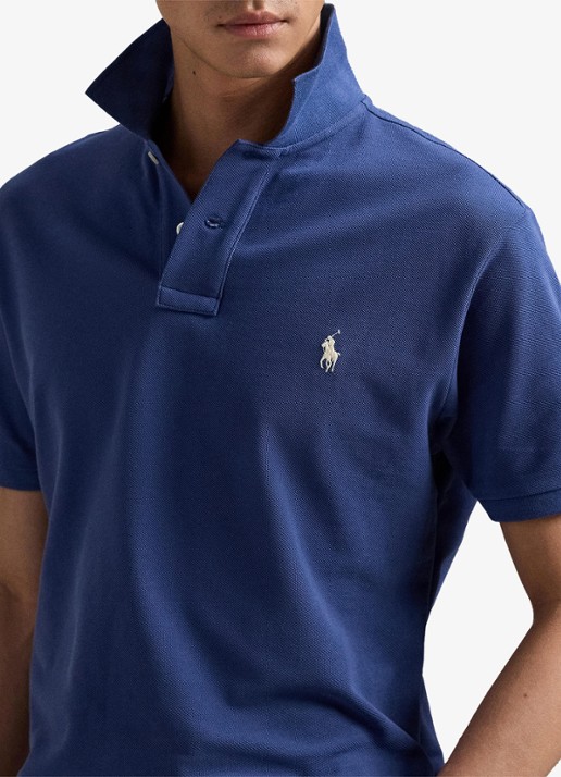 Ralph Lauren Het iconische mesh Polo-shirt - detail 5 earth blue / blauw
