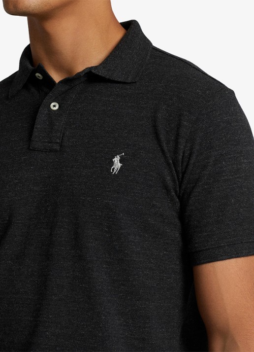 Ralph Lauren Het iconische mesh Polo-shirt - detail 2 black marl heather/zwart