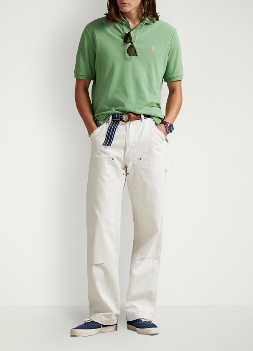 Ralph Lauren Het iconische mesh Polo-shirt - voorkant 2 outback green/c2451-47x0