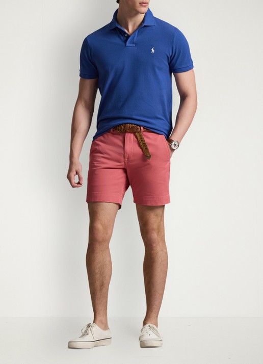 Ralph Lauren Het iconische mesh Polo-shirt - voorkant 2 dusty azure/cream pp-zyc / blauw