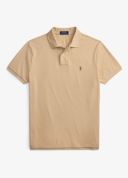 Ralph Lauren Het iconische mesh Polo-shirt - voorkant 2 vintage khaki / khaki