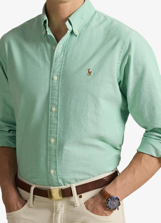 Ralph Lauren Het iconische Oxford overhemd - detail 5 summer emerald / groen