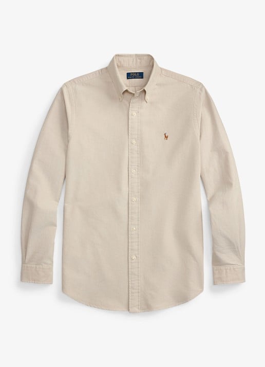 Ralph Lauren Het iconische Oxford overhemd - voorkant coastal beige / beige