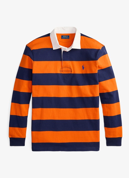 Ralph Lauren Het iconische rugbyshirt - voorkant 2 sailing orange/newport navy / oranje