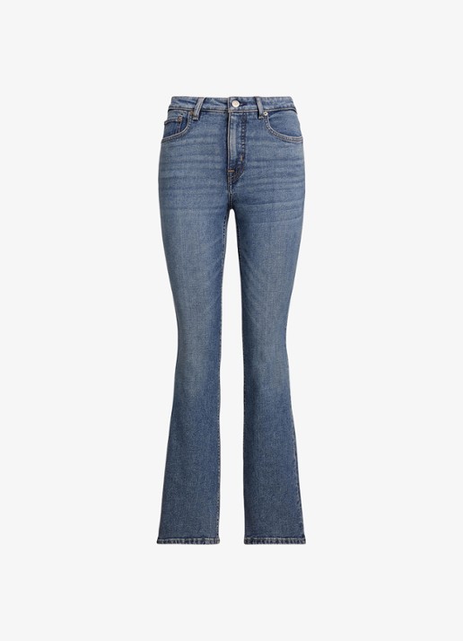 Ralph Lauren High waist bootcut jeans met medium wassing  - voorkant indigo