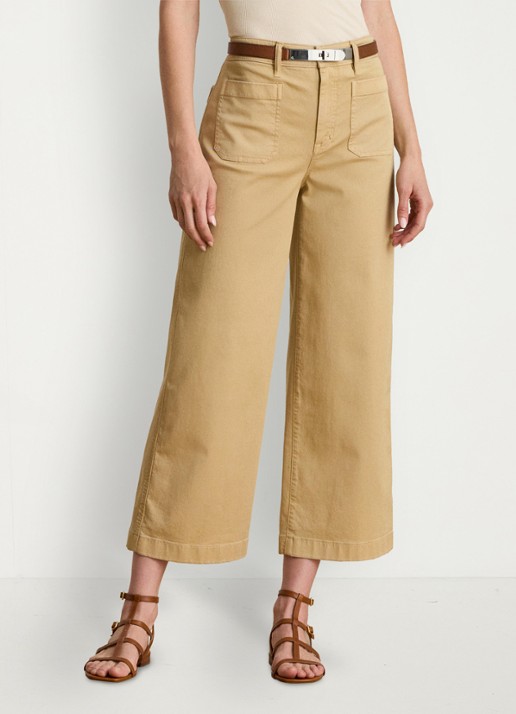 Ralph Lauren High waist flaired fit cropped chino met steekzakken