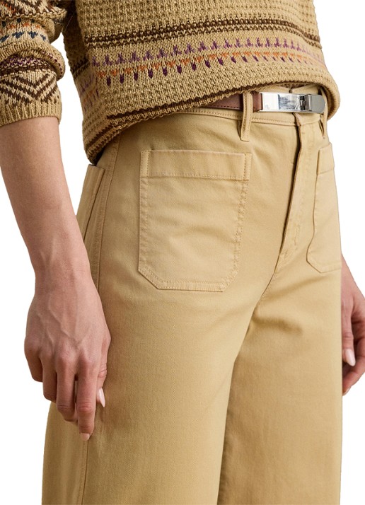 Ralph Lauren High waist flaired fit cropped chino met steekzakken - detail 2 birch tan / beige