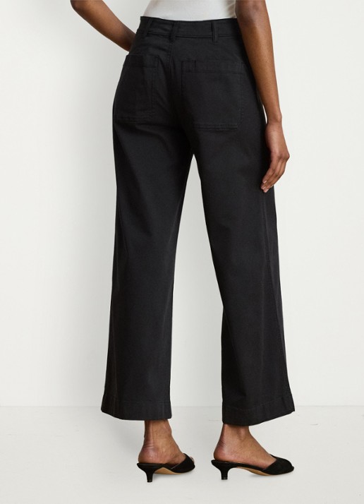 Ralph Lauren High waist flaired fit cropped chino met steekzakken - achterkant 5 zwart