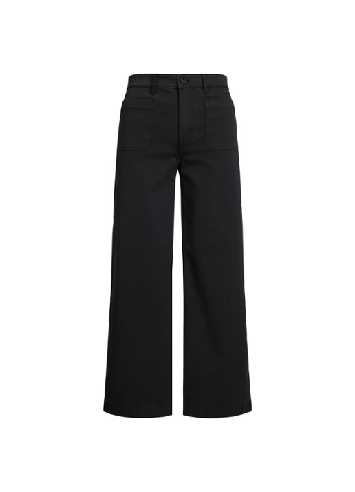 Ralph Lauren High waist flaired fit cropped chino met steekzakken - voorkant zwart