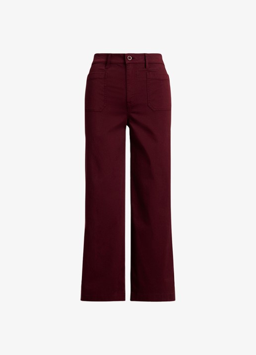 Ralph Lauren High waist flaired fit cropped chino met steekzakken - voorkant 2 dark garnet / bordeauxrood