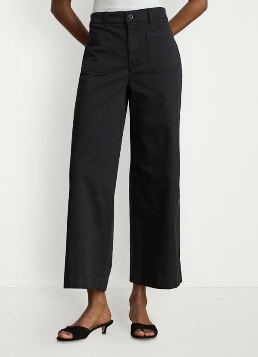 Ralph Lauren High waist flaired fit cropped chino met steekzakken