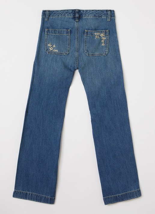 Ralph Lauren High waist flared jeans met donkere wassing  - voorkant 3 indigo