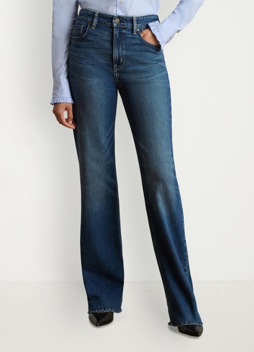 Ralph Lauren High waist flared jeans met donkere wassing