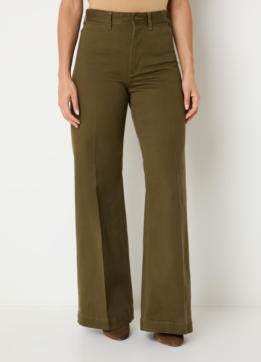 Ralph Lauren High waist flared jeans met gekleurde wassing en persplooi