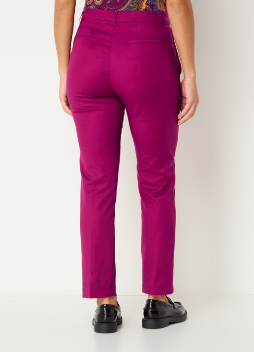 Ralph Lauren High waist slim fit cropped pantalon met steekzakken - achterkant donkerroze