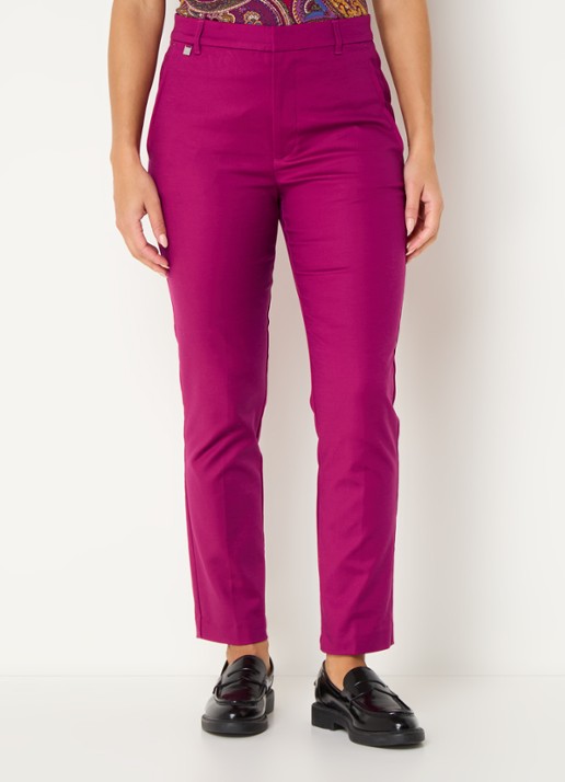Ralph Lauren High waist slim fit cropped pantalon met steekzakken - detail 2 donkerroze