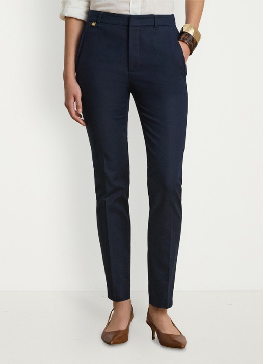 Ralph Lauren High waist slim fit cropped pantalon met steekzakken
