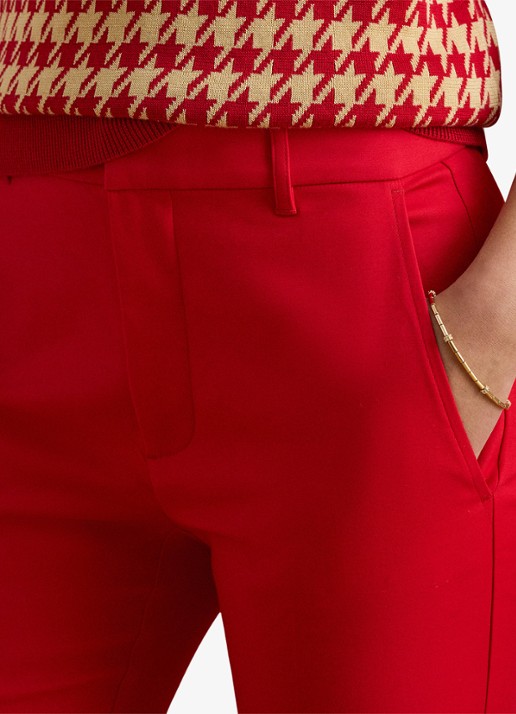 Ralph Lauren High waist slim fit cropped pantalon met steekzakken - detail 5 rood