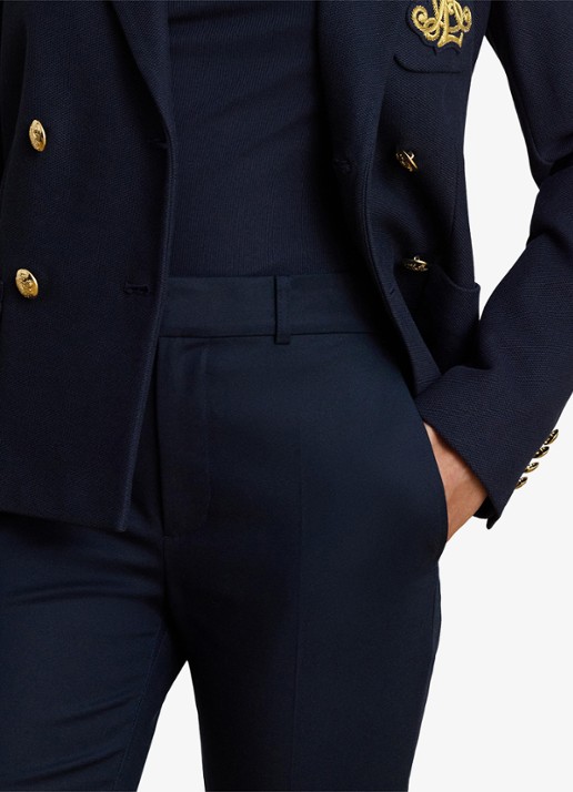 Ralph Lauren High waist slim fit pantalon met steekzakken - detail 5 lauren navy / blauw