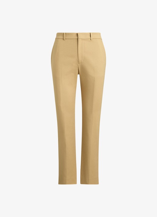 Ralph Lauren High waist slim fit pantalon met steekzakken - voorkant birch tan / beige