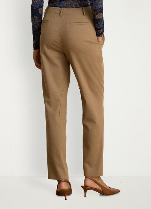 Ralph Lauren High waist slim fit pantalon met steekzakken - achterkant 5 lauren camel / beige
