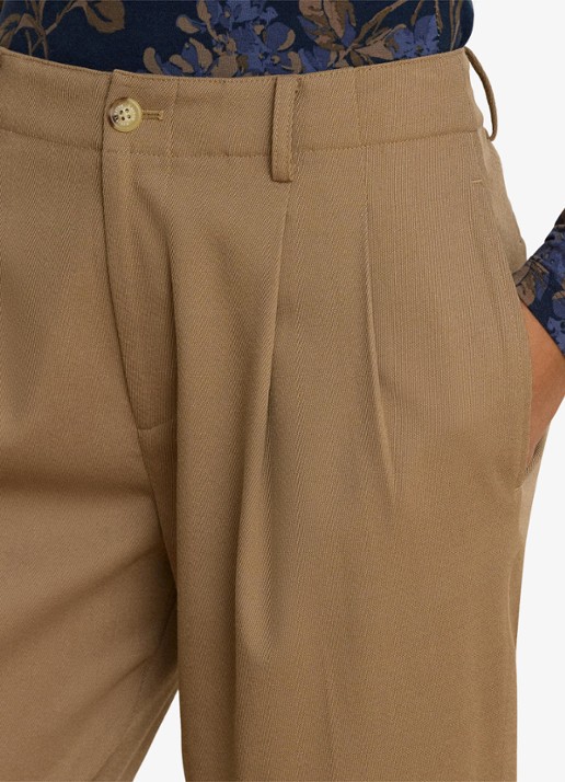 Ralph Lauren High waist slim fit pantalon met steekzakken - detail 4 lauren camel / beige