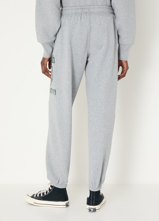 Ralph Lauren High waist tapered fit joggingbroek met logo print - achterkant 4 grijs
