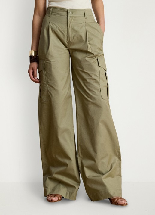Ralph Lauren High waist wide fit cargobroek met opgestikte zakken