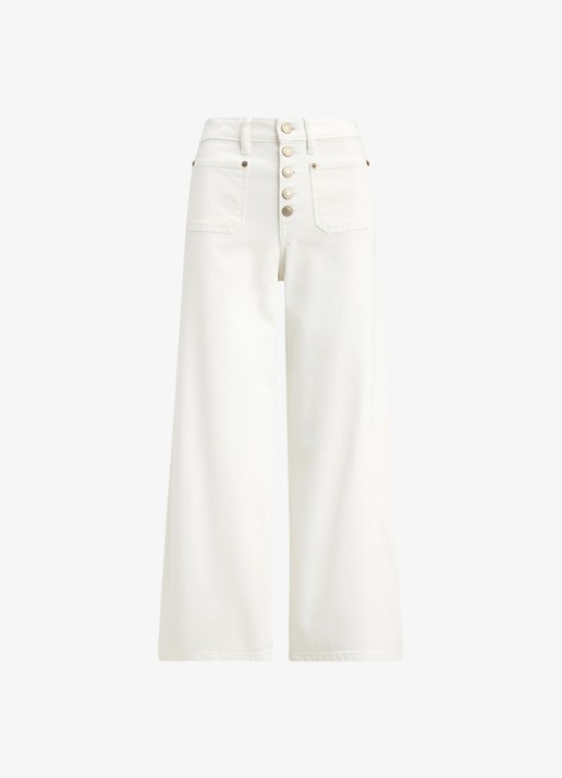 Ralph Lauren High waist wide fit jeans met gekleurde wassing - voorkant 3 wit