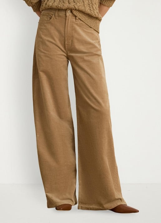 Ralph Lauren High waist wide leg jeans van corduroy - detail 3 lauren camel / beige