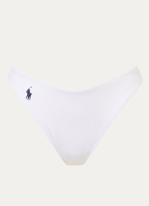 Ralph Lauren High waisted bikinislip met logo - voorkant wit