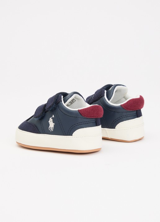 Ralph Lauren Hollis Layette sneaker met logo - achterkant 2 donkerblauw