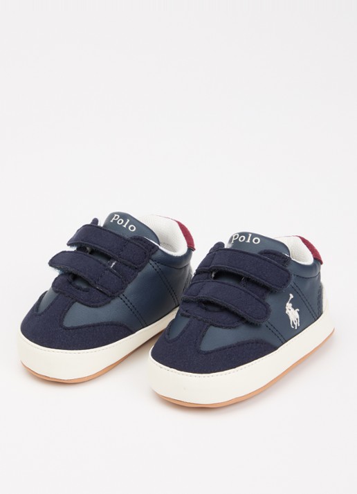 Ralph Lauren Hollis Layette sneaker met logo - voorkant 4 donkerblauw