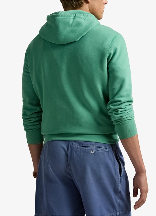 Ralph Lauren Hoodie met kangoeroezak en logo - achterkant 2 raft green / groen