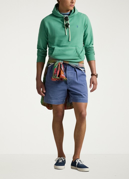 Ralph Lauren Hoodie met kangoeroezak en logo - voorkant 4 raft green / groen