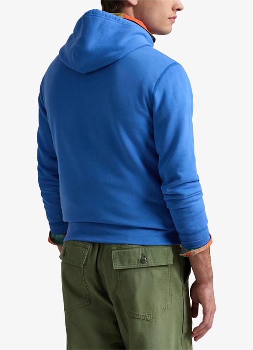 Ralph Lauren Hoodie met kangoeroezak en logo - achterkant 4 embayment blue / blauw
