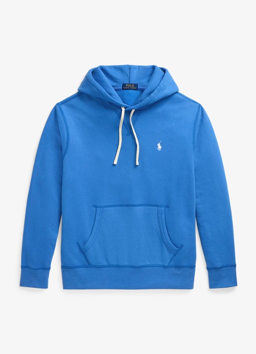 Ralph Lauren Hoodie met kangoeroezak en logo - voorkant 2 embayment blue / blauw