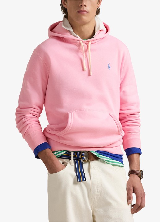 Ralph Lauren Hoodie met kangoeroezak en logo - detail carmel pink / bruin