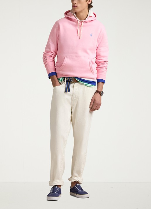 Ralph Lauren Hoodie met kangoeroezak en logo - voorkant 3 carmel pink / bruin