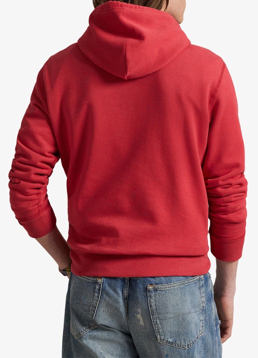 Ralph Lauren Hoodie met kangoeroezak en logo - achterkant sunrise red