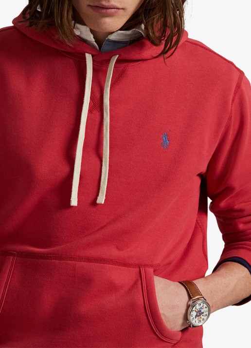 Ralph Lauren Hoodie met kangoeroezak en logo - detail 3 sunrise red