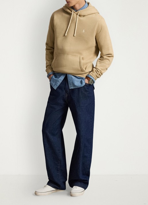 Ralph Lauren Hoodie met kangoeroezak en logo - detail 3 vintage khaki / khaki