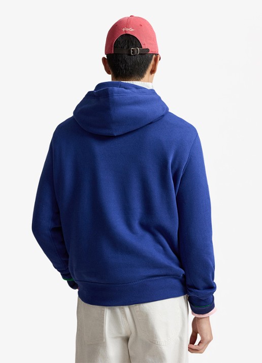 Ralph Lauren Hoodie met kangoeroezak en logo - achterkant 5 blue yacht / blauw