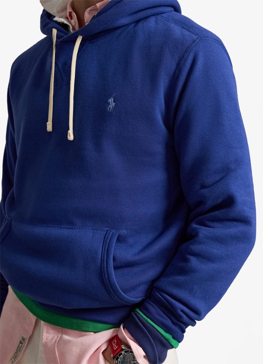 Ralph Lauren Hoodie met kangoeroezak en logo - detail 2 blue yacht / blauw