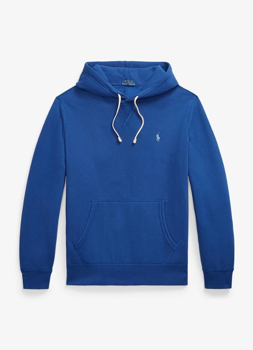 Ralph Lauren Hoodie met kangoeroezak en logo - voorkant 3 blue yacht / blauw
