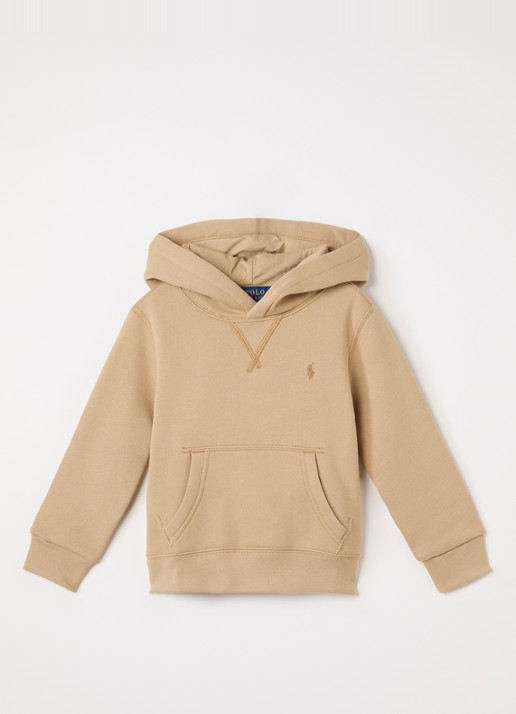Ralph Lauren Hoodie met logoborduring - voorkant 3 khaki